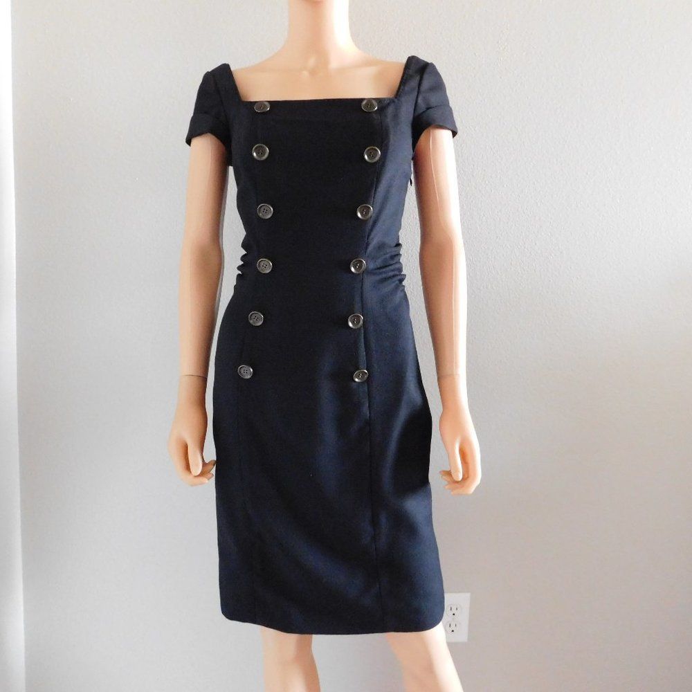 DIANE von FURSTENBERG Black Wool Dress S M